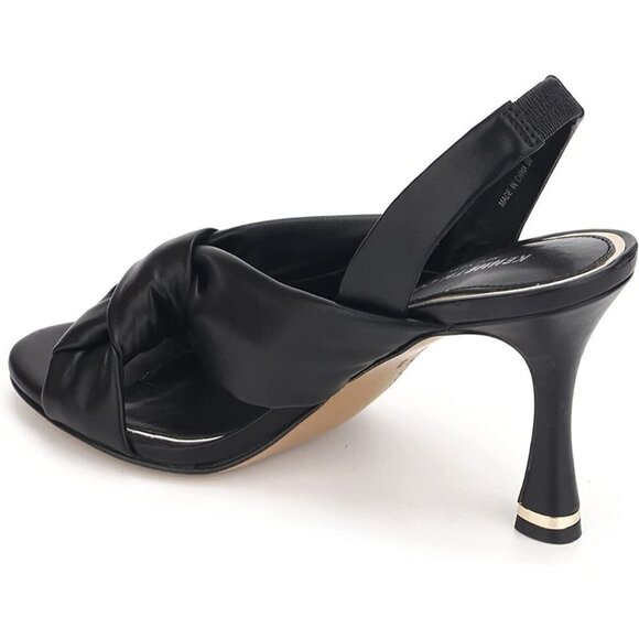 KENNETH Cole New York "Blanche" Knot Slingback Heels Women New Black Sandals - Picture 10 of 10
